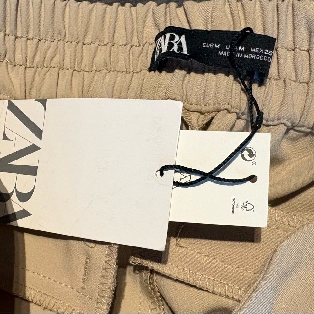 Zara Beige High-Waist Trousers - Picture 8 of 10